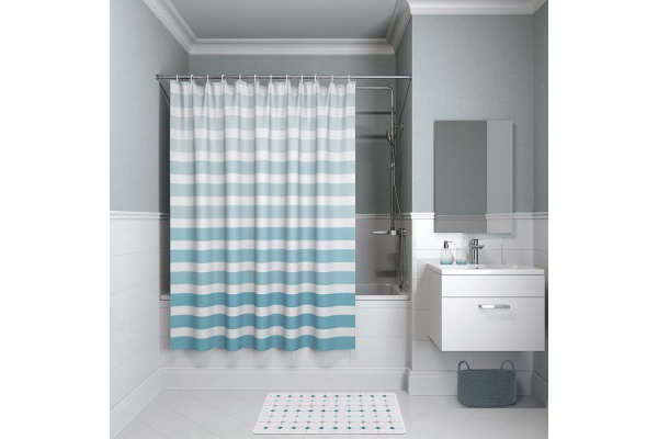 Штора для ванной комнаты, 200*180 см, полиэстер, Basic, IDDIS B05P218i11