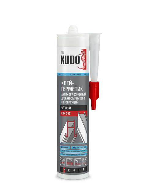 Клей-герметик KUDO PROFF антикоррозионный для алюминиевых конструкций черный/KBK-552