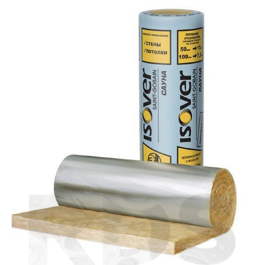 Теплоизоляция ISOVER Сауна 100 (100х1200х6250мм) 0,75м3/7,5м2 алюм. покрытие