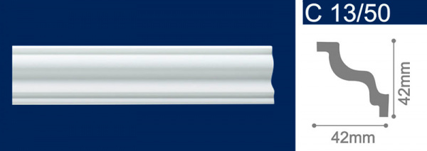 Плинтус потолочный экструдированный С13/50 2м.