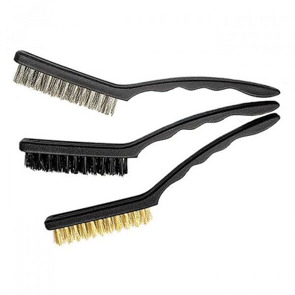 Набор щеток, 3 шт., металлические с пластмассовой ручкой,большие// MATRIX  74863
