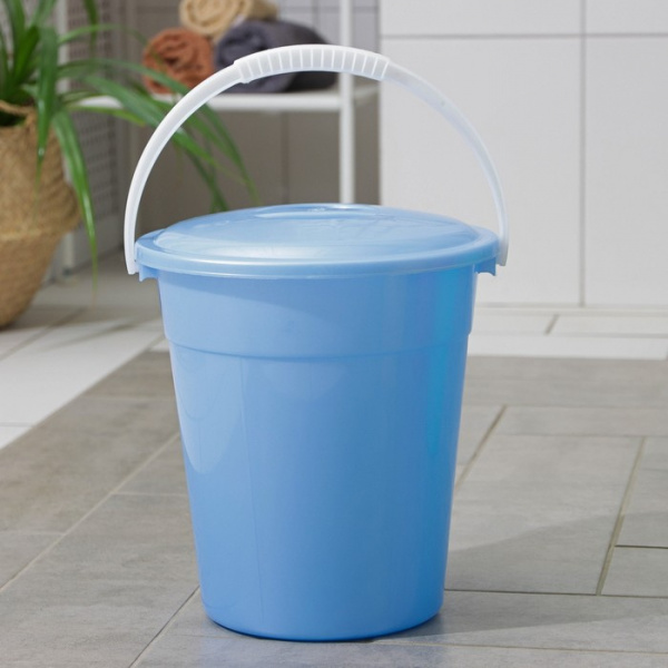 Ведро пищевое с крышкой «Евро», 8 л, особопрочное, цвет МИКС /1003064