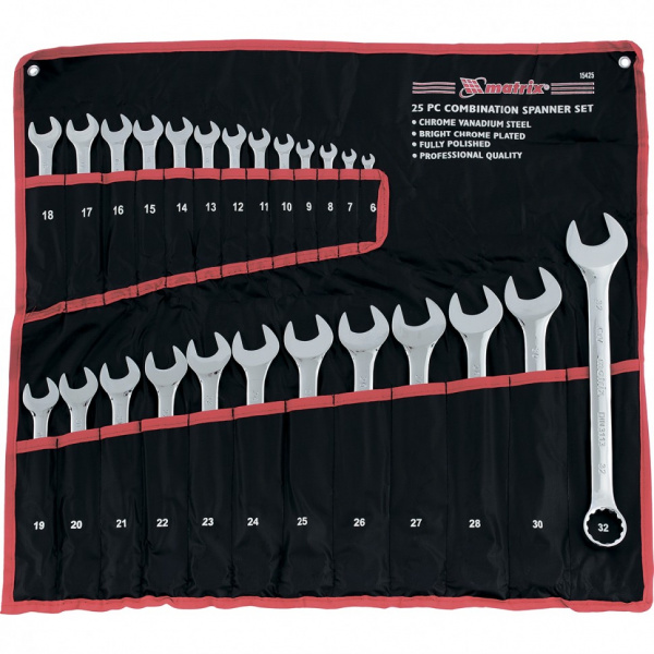 Набор ключей комбинированных, 6х32мм, 25шт/15425