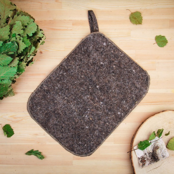 Коврик для бани "Классический" войлок серый 40х30см/2593220