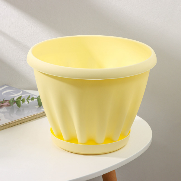 Горшок для цветов с поддоном «Знатный», 6,7 л, d=27 см, цвет жёлтый/9243607