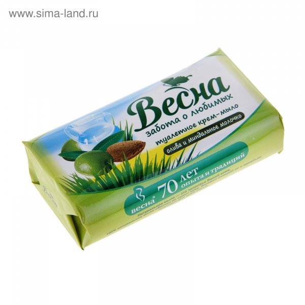 Мыло Весна 90гр Олива и миндальное молочко 1079322