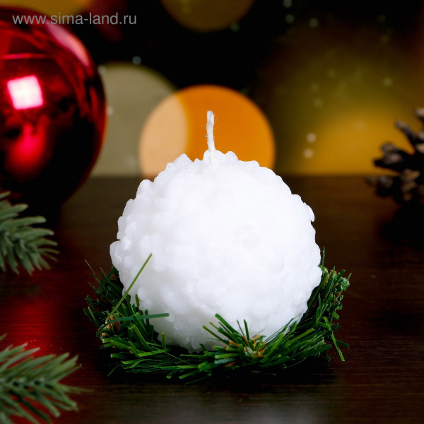 Свеча новогодняя "Снежок на елке"/769800