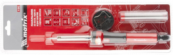 Паяльник,пл.ABS, класс защиты 1, индикатор,медный наконеч. с долговеч. покрытием,220В,30W/913043