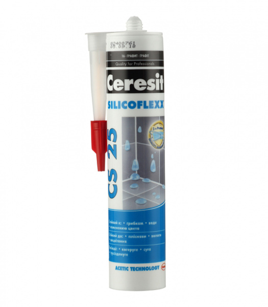 Затирка силиконовая CS25 280мл (Ceresit) ГРАФИТ