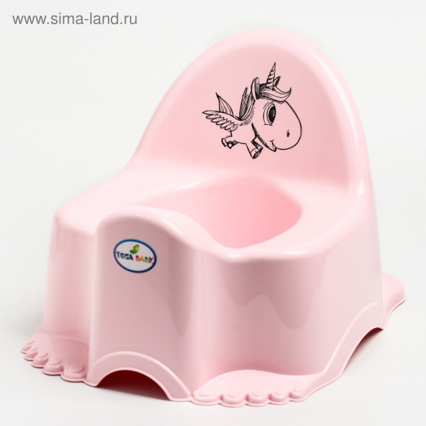 Горшок "Единорог"музыкальный ,цвет розовый 4205403