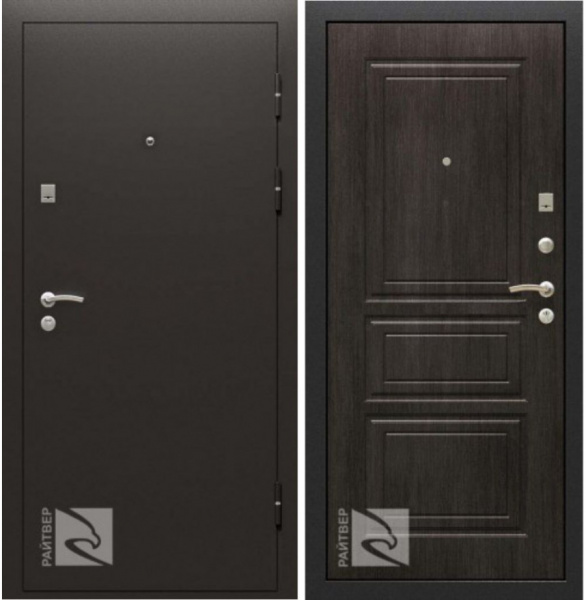 Дверь стальная Райтвер К-8 (венге) 960*2050 мм левая (фурнитура внутри)