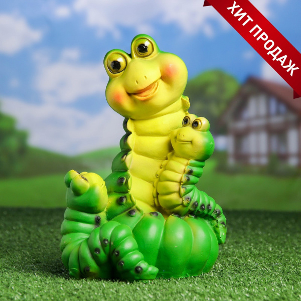 Садовая фигура "Гусеницы семья " 14х15х24см /1259514