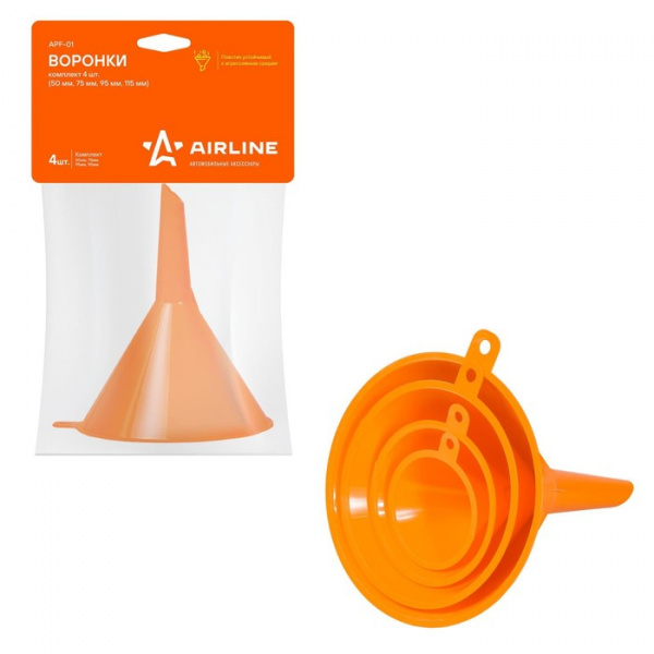 Воронки Airline комплект 4 шт: диаметры 50 мм, 75 мм, 95 мм, 115 мм APF-01 /1355602