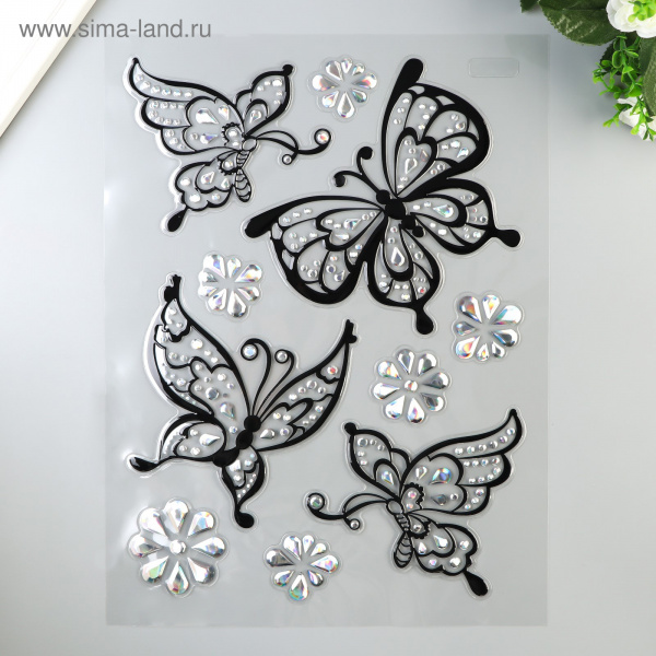 Объёмные наклейки Room Decor "Кружевные бабочки" 41х29 см 4895209