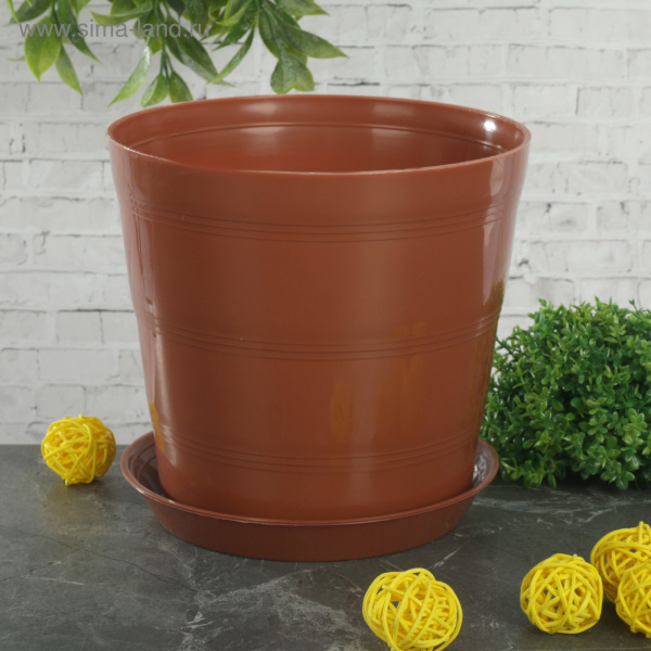 Кашпо "Классик"с поддоном 2 л  терракотовый  1447073
