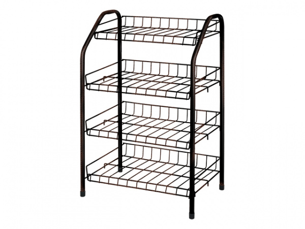 Этажерка для обуви 4-х секционная, 460х280х700 мм, медный антик, NIKA (ЭТ2/А)