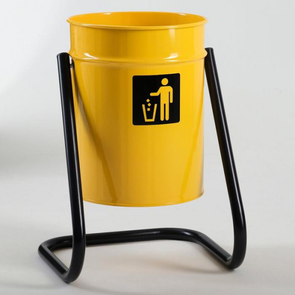 Урна уличная, желтая, 21 л 30 х 30 х 55 см/7411411