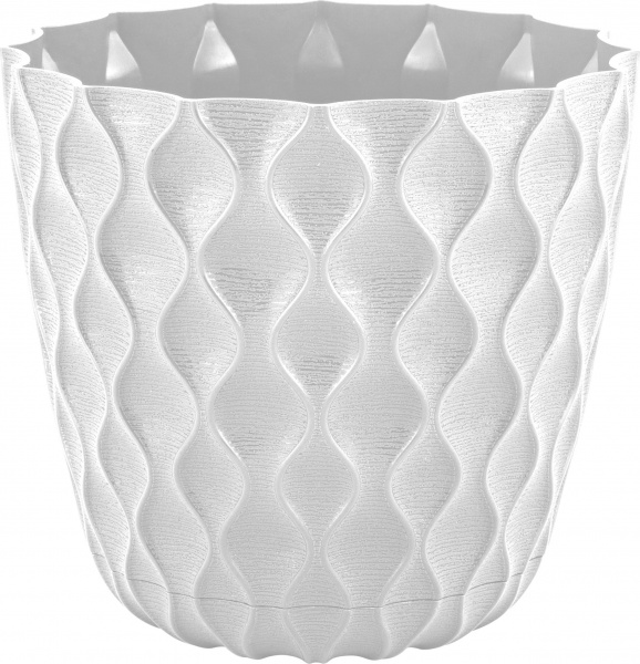 Горшок для цветов InGreen Wave с дрен сет и съем поддон 2,5л Белос жасмин