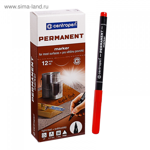 Маркер перманентный красный CENTROPEN 2536/1К