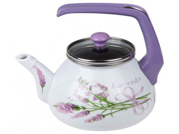Чайник стальной эмалированный, 2.2 л, серия Лаванда, PERFECTO LINEA (подходит для всех типов плит)