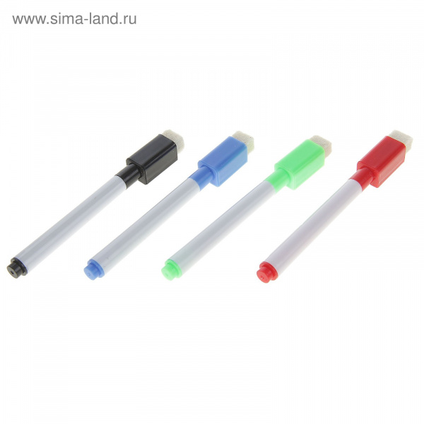 Маркер цветной на водной основе с губкой, (набор 4 шт) 127402