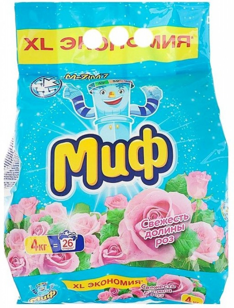 Стиральный порошок МИФ автомат 4кг Свежесть долины роз 3в1  *4