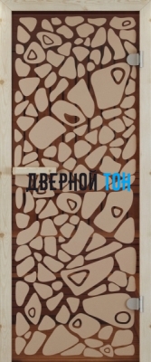 Дверь SaunaMarket стекло БРОНЗА МОРСКОЕ ДНО 690х1890мм, коробка из сосны