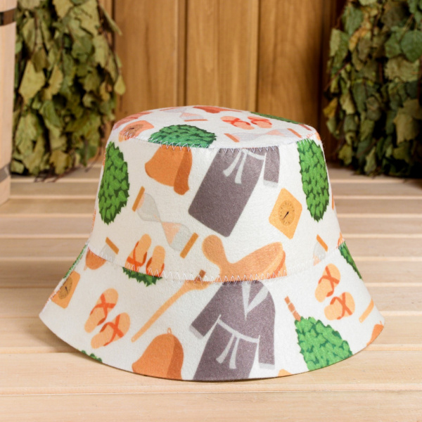 Шапка - панама для бани Банный принт/9293807