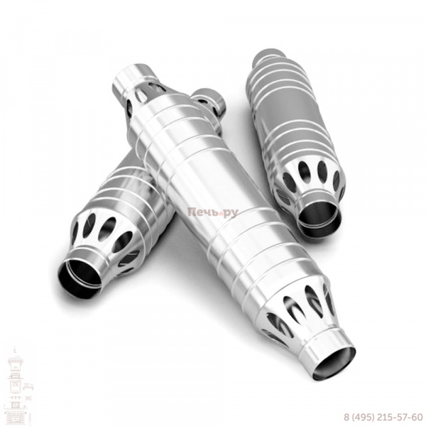 Дымоход-конвектор РЭМБО, d115, 1м, 1/0,8мм, нерж/нерж 5561902