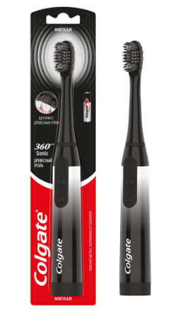 Colgate электрическая зубная щетка электрическая 360 Sonic древесный уголь мягкая