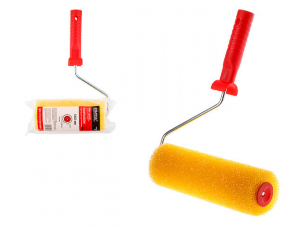 Валик поролоновый "Структурный" крупнопористый 180мм с ручкой 8мм STARTUL PROFI/ST0218-18R