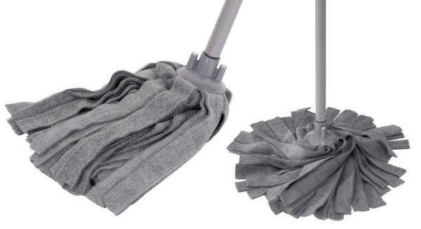 Швабра насадка (вес130г, длина 26,5см) микрофибра,металл.ручка120см, Джордано 60639 MasterHouse