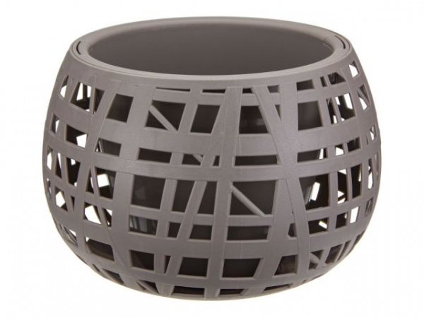 Кашпо ХАОС D290мм со вставкой (французский серый) IDEA (М3142)
