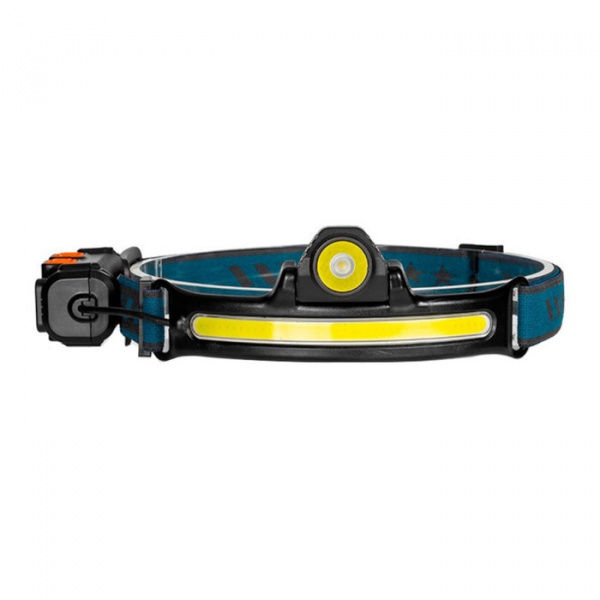 Фонарь налобный аккумуляторный, 15 Вт, 2000 мАч, COB, XPE, 6 режимов, индикатор заряда, USB /9094009