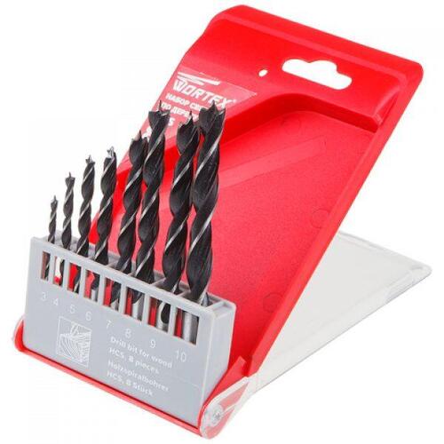 Набор сверл по дереву 8 шт (3-10 мм) WORTEX (WDBS3010W10811)