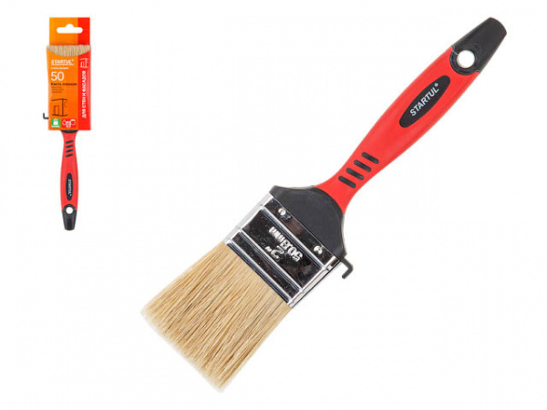 Кисть плоская 2"-50мм натур. щетина (стены, фасады) STARTUL PROFI/ST0114-50