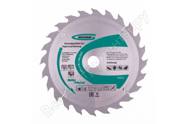 Пильный диск по дереву 185 x 20/16 x 24Т Gross/73313