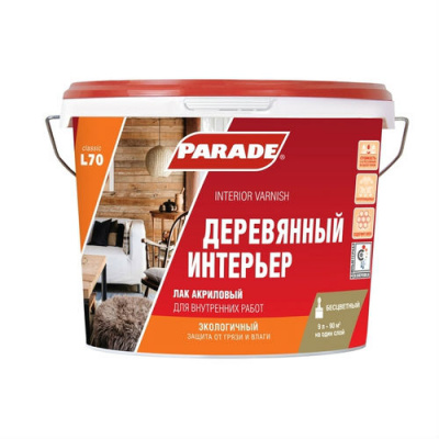 Лак акриловый PARADE L70 Деревянный интерьер Глянцевый 0,9л