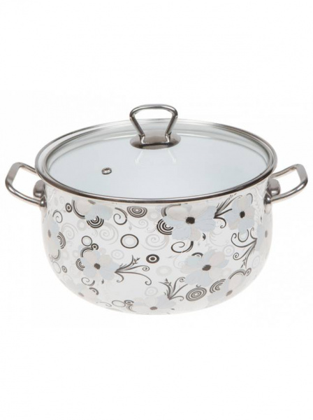 Кастрюля стальная эмалированная, 4.8 л, серия Надежда, PERFECTO LINEA 50-127948