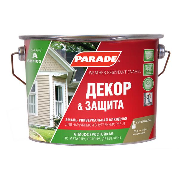 Эмаль PARADE A3 Декор и Защита база А глянец. 2,5л