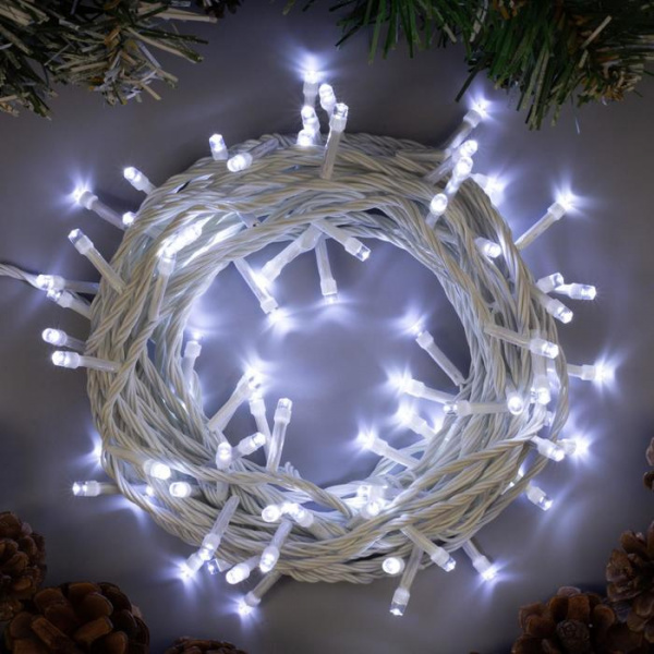 Гирлянда «Нить» 10 м, белая нить, свечение белое, 8 режимов, 220 В /3556796