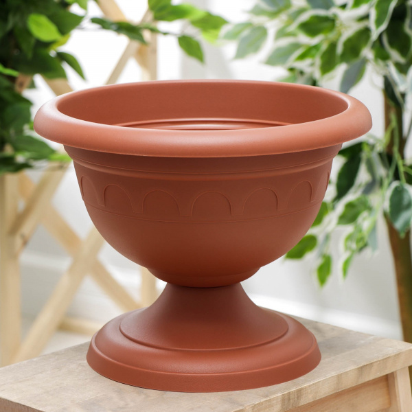 Вазон на ножке 5,3л, d-30см, h-24см "Колывань", цвет терракот /1159851
