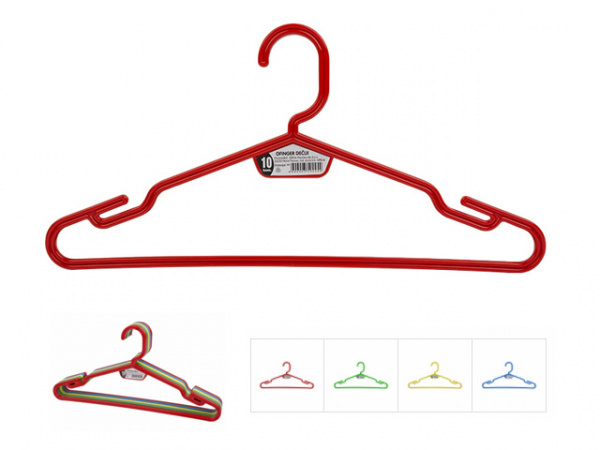 Вешалки детские комплект 10шт., DRINA (цвета в ассортименте) (10308)