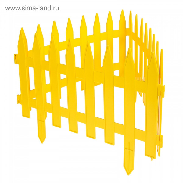 Ограждение декоративное, 35 х 210 см, 5 секций, пластик, жёлтое, "GOTIKA" 3338444