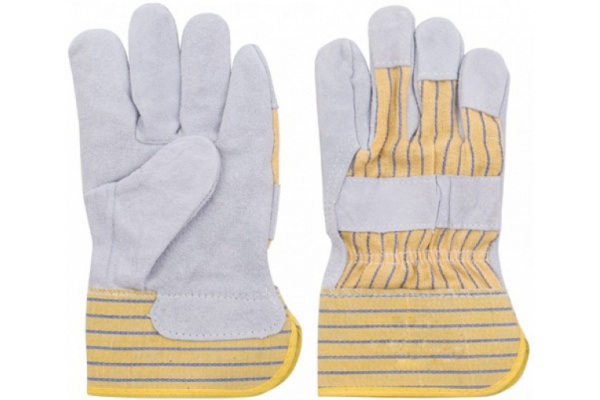 Перчатки рабочие кожаные (коровья кожа), 10,5 (серый) /12442