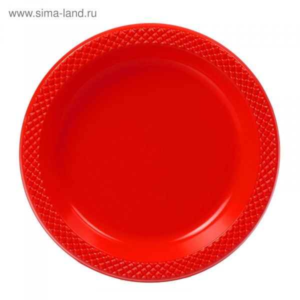 Тарелки пластиковые 15см "Делюкс" Красные (набор 10шт)/2451978