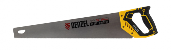 Ножовка по дереву, 500 мм, 11 TPI, зуб 3D, двухкомпонентная рукоятка Denzel /24148