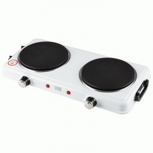 Электроплитка HOMESTAR HS-1110, 2 конфорки, диск, 1кВт+1кВт, белая 104913