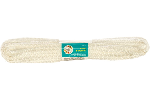 Шнур бельевой полипропиленовый с сердечником D-5 мм L-10 м, белый/93707/937075