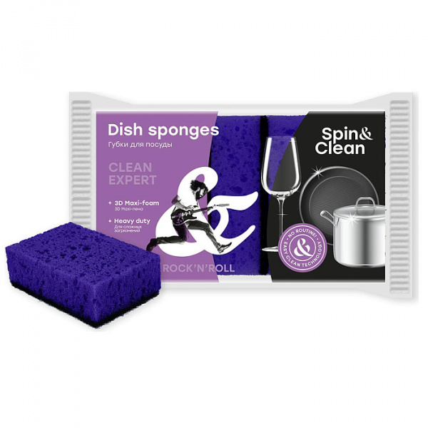 Губки для посуды Rock'n'Roll крупнопористые серия Clean Expert 5 штук SC680212093